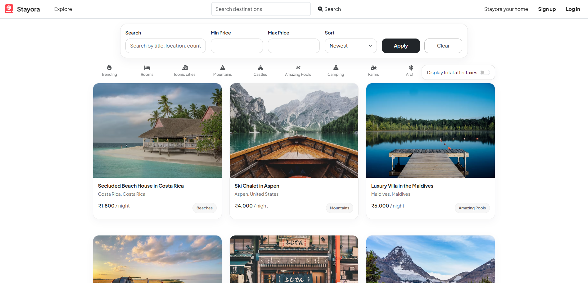 Stayora full product screenshot